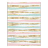 Cute Gold Stripes doodles roze design Tafelkleed (Voorkant)