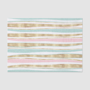 Cute Gold Stripes doodles roze design Tissuepapier