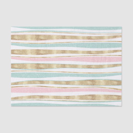 Cute Gold Stripes doodles roze design Tissuepapier (Voorkant)
