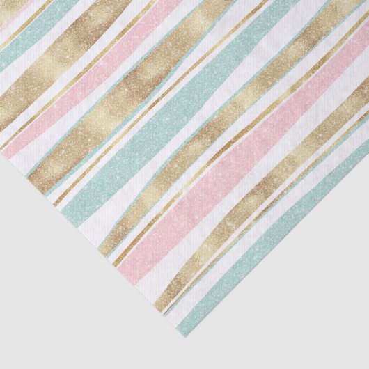 Cute Gold Stripes doodles roze design Tissuepapier (Detail)