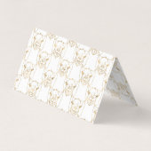 Cute Gold Strokes Llama Animal White Pattern Visitekaartje (Achterkant)