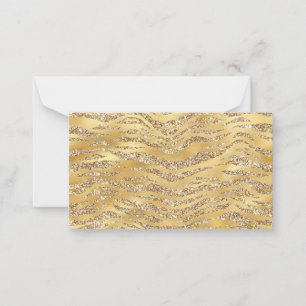 Cute Gold Tiger Skin Print Pattern Dierenvriend Notitiekaartje