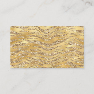 Cute Gold Tiger Skin Print Pattern Dierenvriend Visitekaartje
