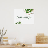 Cute Gold Tropical Palm Gender Neutral Baby shower Poster (Keuken)