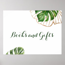 Cute Gold Tropical Palm Gender Neutral Baby shower Poster