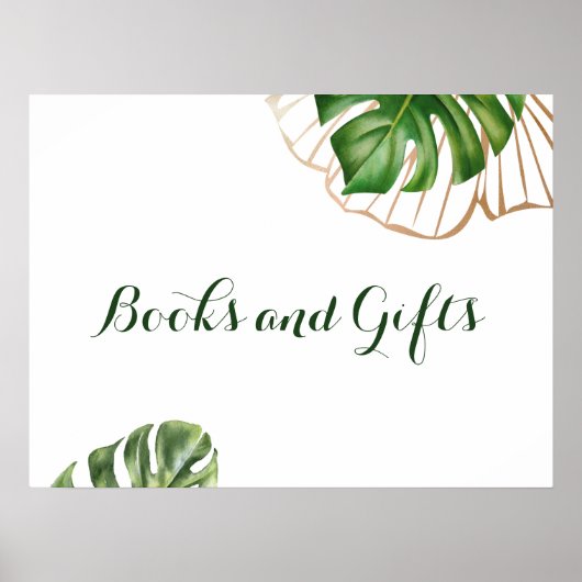 Cute Gold Tropical Palm Gender Neutral Baby shower Poster (Voorkant)