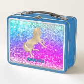 Cute gold unicorn Glitter colorful monogram (Voorkant)
