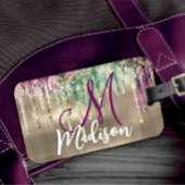 Cute gold unicorn Glitter Driemonogram Bagagelabel