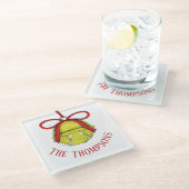 Cute Gold Whimsical-kerstfeestdag - Aangepast Glazen Onderzetter (Schuin)