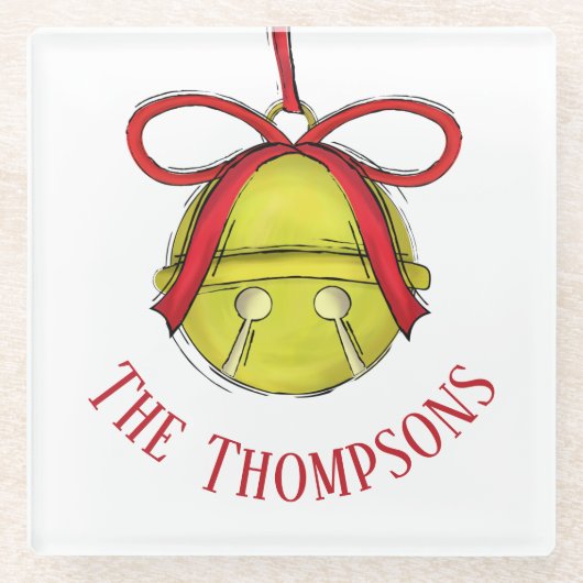 Cute Gold Whimsical-kerstfeestdag - Aangepast Glazen Onderzetter (Voorkant)