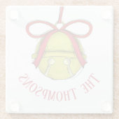 Cute Gold Whimsical-kerstfeestdag - Aangepast Glazen Onderzetter (Achterkant)