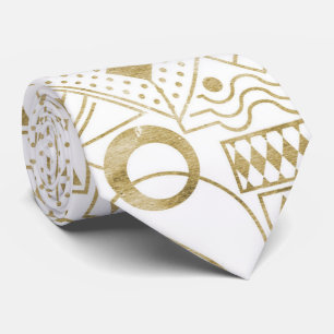 Cute Gold white art deco patroon stropdas