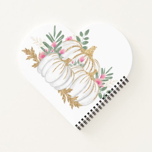 Cute Gold White en roze pomkin Guest Book Notitieboek (Achterkant)