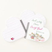 Cute Gold White en roze pomkin Guest Book Notitieboek (Binnen)
