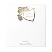 Cute Golden Angel Faux Gold en White Kerstmis Notitieblok (Voorkant)