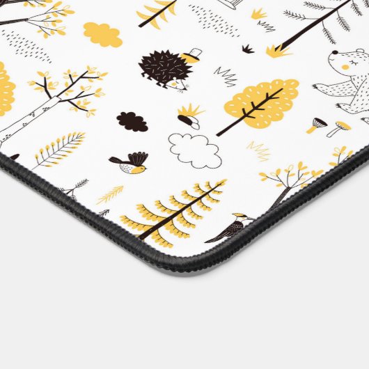 Cute Golden Bossen Scene Pattern Bureaumat (Hoek)