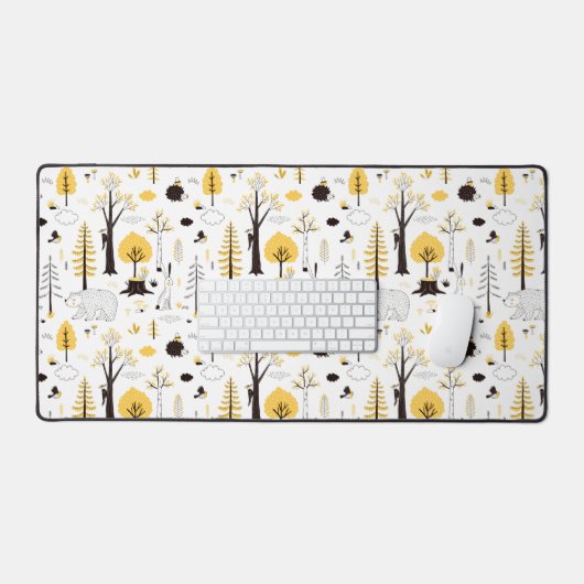 Cute Golden Bossen Scene Pattern Bureaumat (Keyboard & Muis)