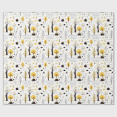 Cute Golden Bossen Scene Pattern Cadeaupapier (Vlak)