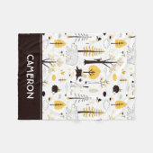 Cute Golden Bossen Scene Pattern Fleece Deken (Voorkant (Horizontaal))