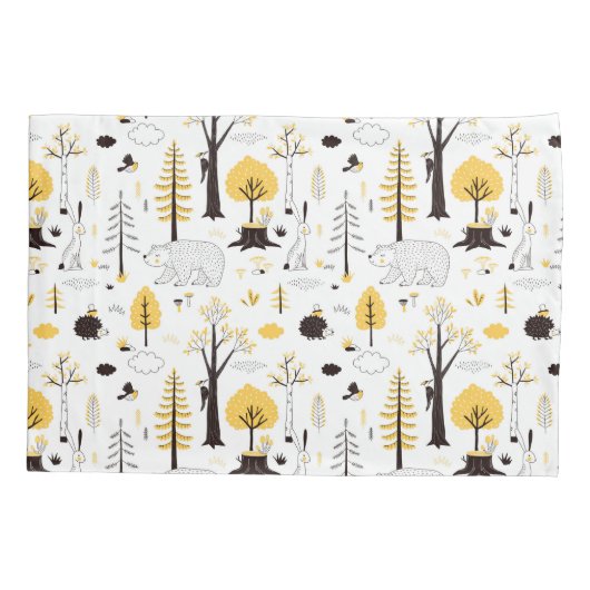 Cute Golden Bossen Scene Pattern Kussensloop (Achterkant)