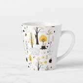 Cute Golden Bossen Scene Pattern Latte Mok (Rechts)