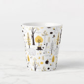 Cute Golden Bossen Scene Pattern Latte Mok (Voorkant)