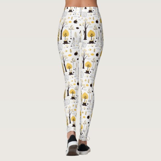 Cute Golden Bossen Scene Pattern Leggings (Achterkant)