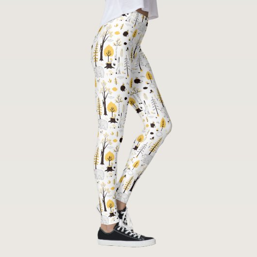 Cute Golden Bossen Scene Pattern Leggings (Rechts)