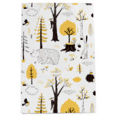 Cute Golden Bossen Scene Pattern Medium Cadeauzakje (Voorkant)