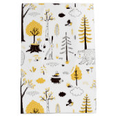 Cute Golden Bossen Scene Pattern Medium Cadeauzakje (Achterkant)