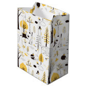 Cute Golden Bossen Scene Pattern Medium Cadeauzakje (Achterkant Gekanteld)