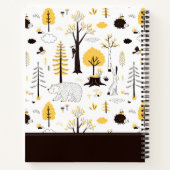 Cute Golden Bossen Scene Pattern Notitieboek (Achterkant)