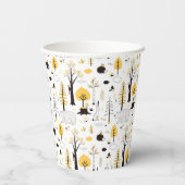 Cute Golden Bossen Scene Pattern Papieren Bekers (Achterkant)