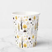 Cute Golden Bossen Scene Pattern Papieren Bekers (Links)