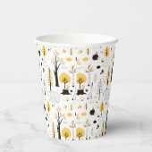 Cute Golden Bossen Scene Pattern Papieren Bekers (Rechts)