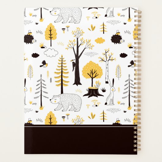 Cute Golden Bossen Scene Pattern Planner (Achterkant)