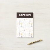 Cute Golden Bossen Scene Pattern Post-it® Notes (Op bureau)