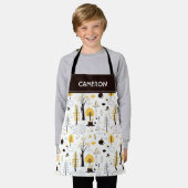 Cute Golden Bossen Scene Pattern Schort (Gedragen)