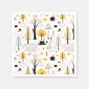 Cute Golden Bossen Scene Pattern Servet