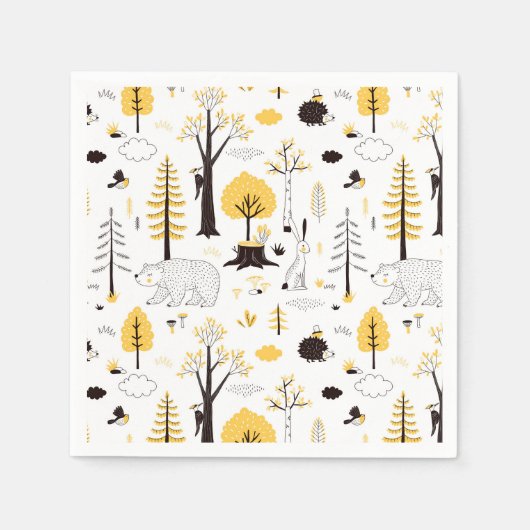 Cute Golden Bossen Scene Pattern Servet (Voorkant)