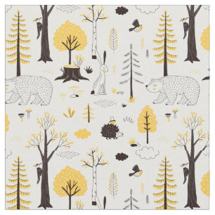 Cute Golden Bossen Scene Pattern Stof