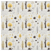 Cute Golden Bossen Scene Pattern Stof (Swatch)