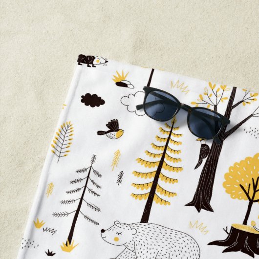 Cute Golden Bossen Scene Pattern Strandlaken (In situ)