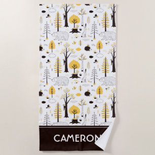 Cute Golden Bossen Scene Pattern Strandlaken