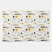 Cute Golden Bossen Scene Pattern Theedoek (Horizontaal)