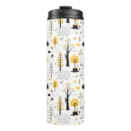 Cute Golden Bossen Scene Pattern Thermosbeker (Voorkant)