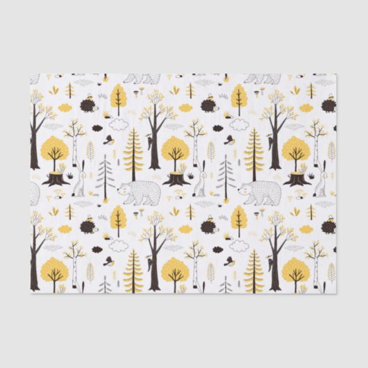 Cute Golden Bossen Scene Pattern Tissuepapier (Voorkant)