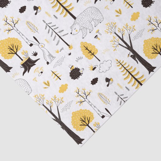 Cute Golden Bossen Scene Pattern Tissuepapier (Detail)