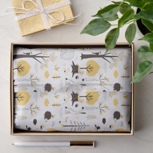 Cute Golden Bossen Scene Pattern Tissuepapier (Geschenk)