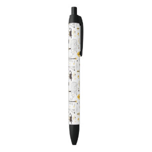 Cute Golden Bossen Scene Pattern Zwarte Inkt Pen